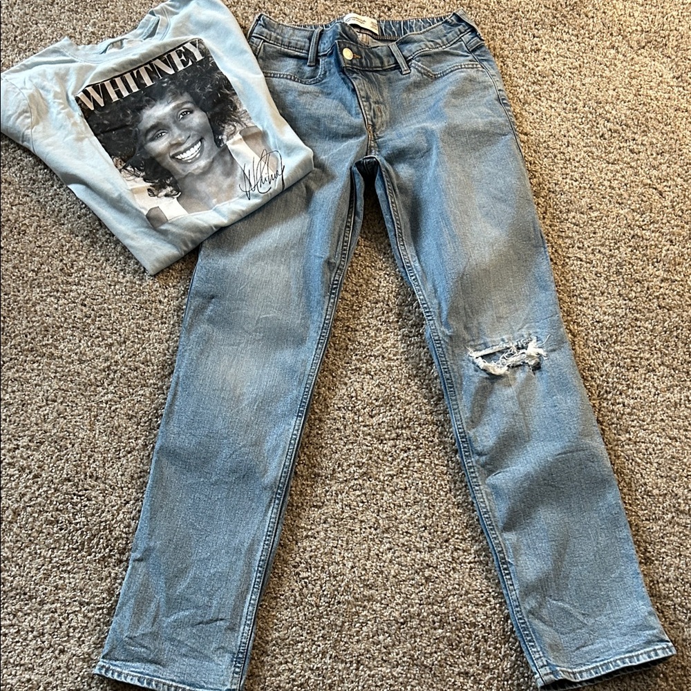 Abercrombie Kids Blue Graphic Tee and Jeans Set